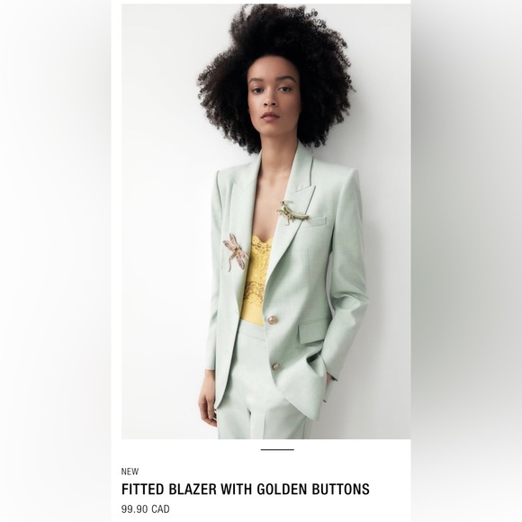 Zara Celadon blazer / size L - Picture 1 of 4